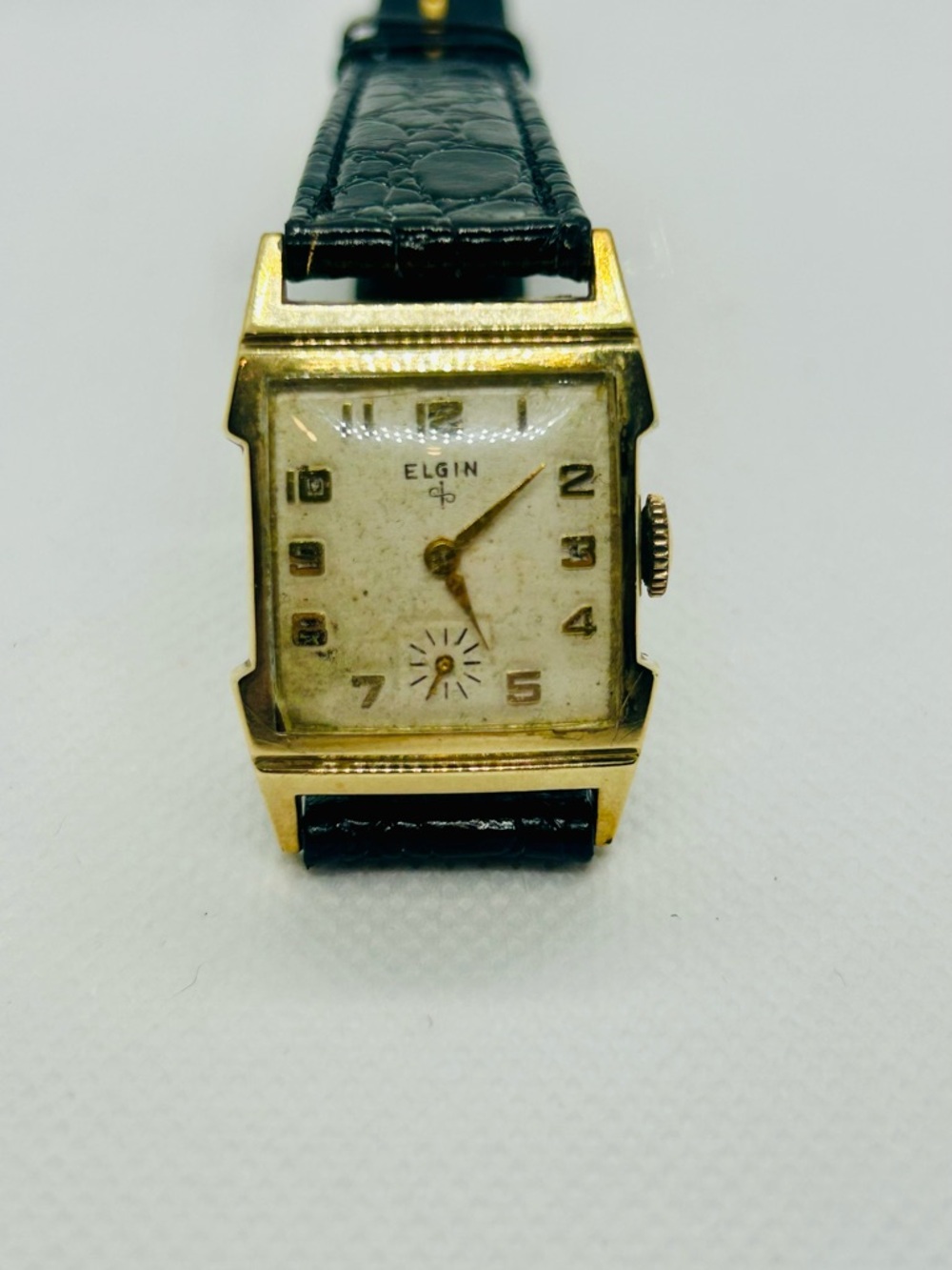 Vintage Elgin Tank Watch Running 10K Gold Filled Manual Wind